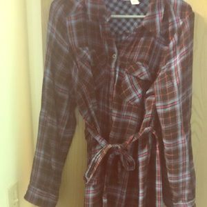 Flannel maternity dress